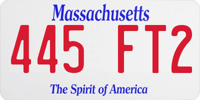 MA license plate 445FT2