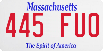 MA license plate 445FU0