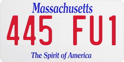 MA license plate 445FU1