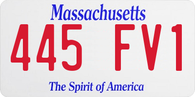 MA license plate 445FV1