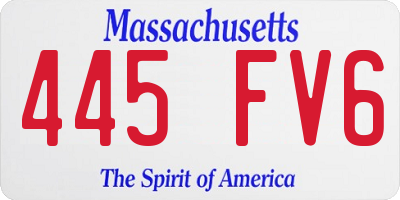 MA license plate 445FV6