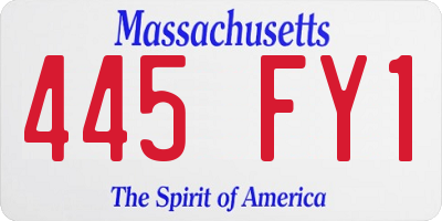 MA license plate 445FY1