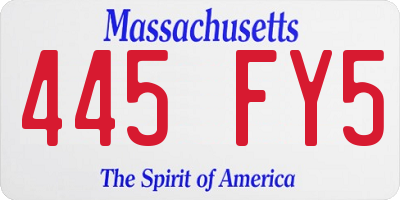 MA license plate 445FY5