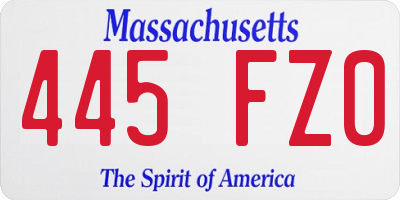 MA license plate 445FZ0