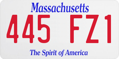 MA license plate 445FZ1
