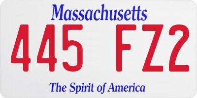 MA license plate 445FZ2