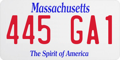 MA license plate 445GA1