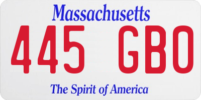 MA license plate 445GB0