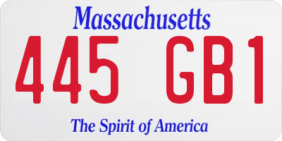 MA license plate 445GB1