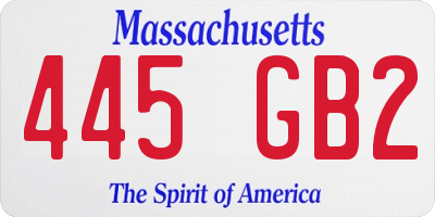 MA license plate 445GB2