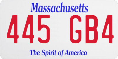 MA license plate 445GB4