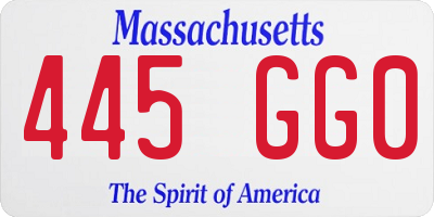 MA license plate 445GG0