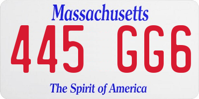 MA license plate 445GG6