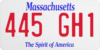 MA license plate 445GH1