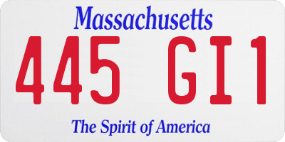 MA license plate 445GI1