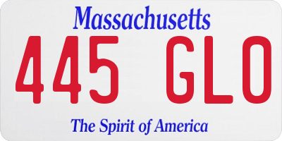 MA license plate 445GL0