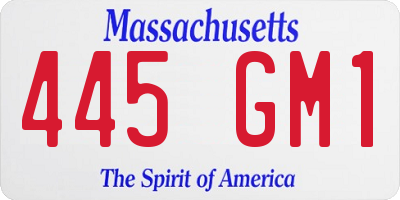 MA license plate 445GM1