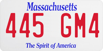 MA license plate 445GM4
