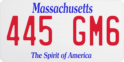MA license plate 445GM6