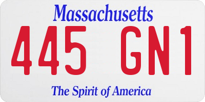 MA license plate 445GN1