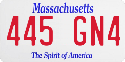MA license plate 445GN4