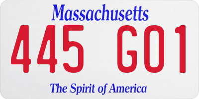 MA license plate 445GO1