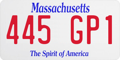 MA license plate 445GP1