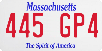 MA license plate 445GP4