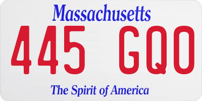 MA license plate 445GQ0