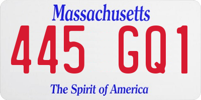 MA license plate 445GQ1