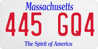 MA license plate 445GQ4
