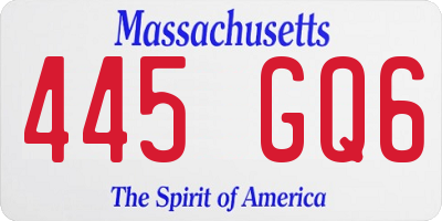 MA license plate 445GQ6