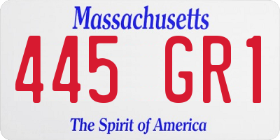 MA license plate 445GR1