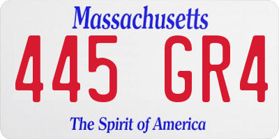MA license plate 445GR4