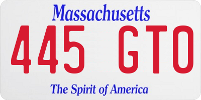 MA license plate 445GT0