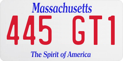 MA license plate 445GT1