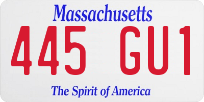 MA license plate 445GU1