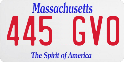 MA license plate 445GV0