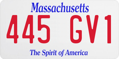 MA license plate 445GV1