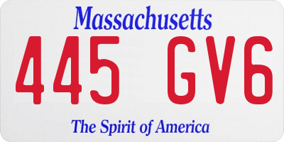MA license plate 445GV6