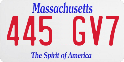 MA license plate 445GV7