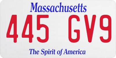 MA license plate 445GV9