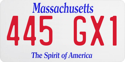 MA license plate 445GX1