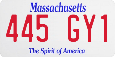 MA license plate 445GY1
