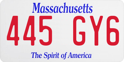 MA license plate 445GY6