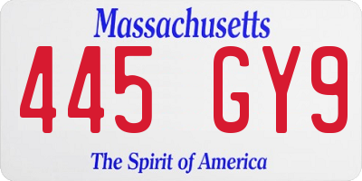 MA license plate 445GY9