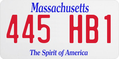 MA license plate 445HB1