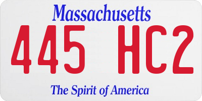 MA license plate 445HC2