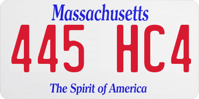 MA license plate 445HC4