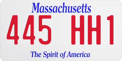 MA license plate 445HH1